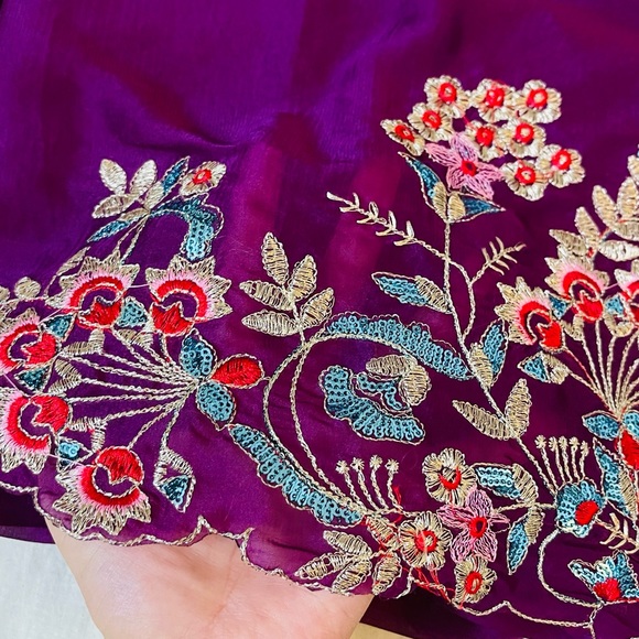 Saree_cut work_purple